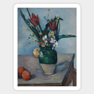 The Vase of Tulips by Paul Cezanne Sticker